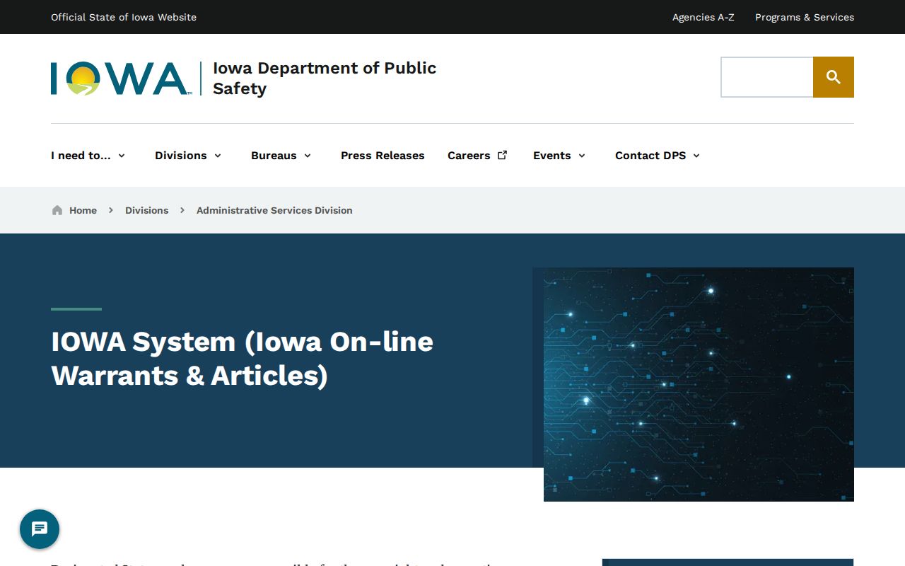 Howard County bench warrant agency-only IOWA System