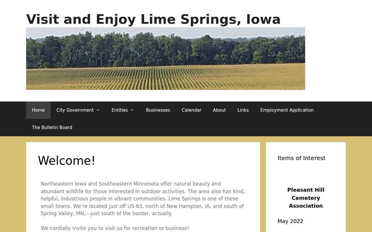 Lime Springs warrant records and city government administration limits