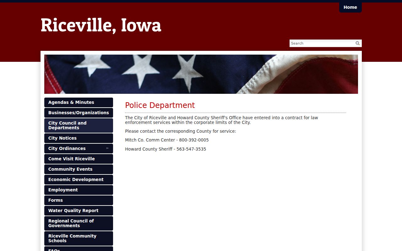 Riceville warrant records and official Sheriff service contract