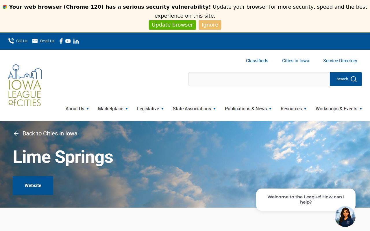 Lime Springs warrant records and official city profile contact